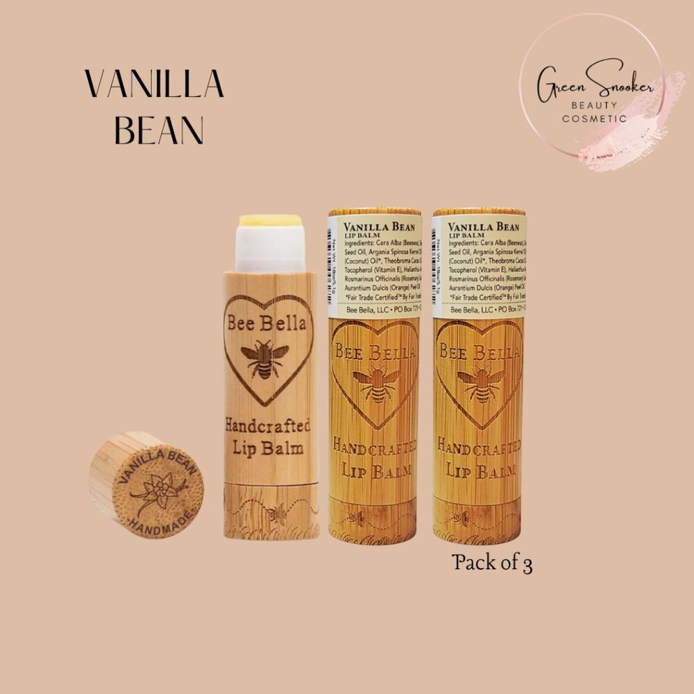 Bee Bella, Vanilla Bean Cherry Lip Balm, Pack of 3